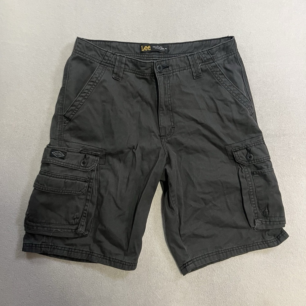 Lee Cargo Shorts Men's Size 33 Gray Utility Outdoors Hiking